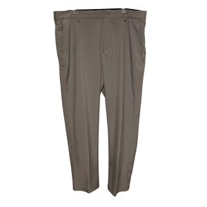 IZOD Golf Mens Pants 36x30 Grey Flat Front Performance Straight Leg Trousers